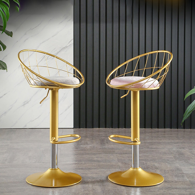 Glam Adjustable Counter Bar Stool Backrest Bar Stool with Footrest and Swivel Clearhalo 'Bar Furniture' 'Bar Stools' 'bar_stools' 'furn' 'furn_bar_stools' 'furniture_bar_stools' 'Kitchen & Dining Furniture' 'kitchen&dining_furn' 'kitchen' 'kitchen_furn' Furniture' 4452176