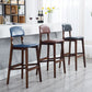 Modern Armless Backrest Counter Stool Wood Cafe Bar Stool with Pedal and Cushion Clearhalo 'Bar Furniture' 'Bar Stools' 'bar_stools' 'furn' 'furn_bar_stools' 'furniture_bar_stools' 'Kitchen & Dining Furniture' 'kitchen&dining_furn' 'kitchen' 'kitchen_furn' Furniture' 4452179