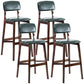Modern Armless Backrest Counter Stool Wood Cafe Bar Stool with Pedal and Cushion Blackish Green 4 Piece Set Clearhalo 'Bar Furniture' 'Bar Stools' 'bar_stools' 'furn' 'furn_bar_stools' 'furniture_bar_stools' 'Kitchen & Dining Furniture' 'kitchen&dining_furn' 'kitchen' 'kitchen_furn' Furniture' 4452180