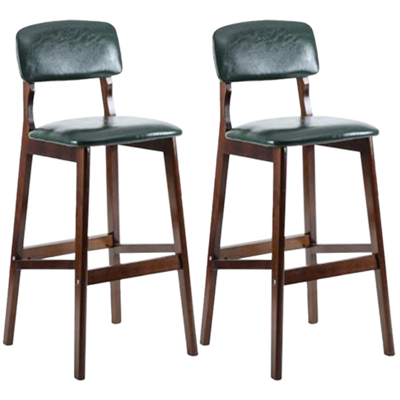 Modern Armless Backrest Counter Stool Wood Cafe Bar Stool with Pedal and Cushion Blackish Green 2 Piece Set Clearhalo 'Bar Furniture' 'Bar Stools' 'bar_stools' 'furn' 'furn_bar_stools' 'furniture_bar_stools' 'Kitchen & Dining Furniture' 'kitchen&dining_furn' 'kitchen' 'kitchen_furn' Furniture' 4452183