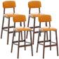 Modern Armless Backrest Counter Stool Wood Cafe Bar Stool with Pedal and Cushion Orange 4 Piece Set Clearhalo 'Bar Furniture' 'Bar Stools' 'bar_stools' 'furn' 'furn_bar_stools' 'furniture_bar_stools' 'Kitchen & Dining Furniture' 'kitchen&dining_furn' 'kitchen' 'kitchen_furn' Furniture' 4452186