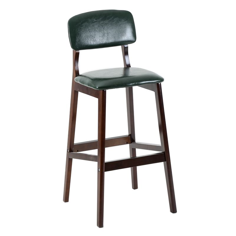 Modern Armless Backrest Counter Stool Wood Cafe Bar Stool with Pedal and Cushion Clearhalo 'Bar Furniture' 'Bar Stools' 'bar_stools' 'furn' 'furn_bar_stools' 'furniture_bar_stools' 'Kitchen & Dining Furniture' 'kitchen&dining_furn' 'kitchen' 'kitchen_furn' Furniture' 4452188