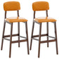 Modern Armless Backrest Counter Stool Wood Cafe Bar Stool with Pedal and Cushion Orange 2 Piece Set Clearhalo 'Bar Furniture' 'Bar Stools' 'bar_stools' 'furn' 'furn_bar_stools' 'furniture_bar_stools' 'Kitchen & Dining Furniture' 'kitchen&dining_furn' 'kitchen' 'kitchen_furn' Furniture' 4452190