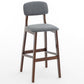 Modern Armless Backrest Counter Stool Wood Cafe Bar Stool with Pedal and Cushion Smoke Gray 1 Piece Clearhalo 'Bar Furniture' 'Bar Stools' 'bar_stools' 'furn' 'furn_bar_stools' 'furniture_bar_stools' 'Kitchen & Dining Furniture' 'kitchen&dining_furn' 'kitchen' 'kitchen_furn' Furniture' 4452193
