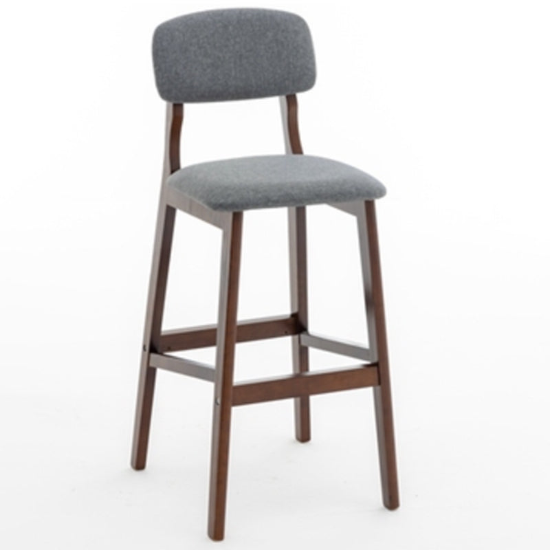 Modern Armless Backrest Counter Stool Wood Cafe Bar Stool with Pedal and Cushion Smoke Gray 1 Piece Clearhalo 'Bar Furniture' 'Bar Stools' 'bar_stools' 'furn' 'furn_bar_stools' 'furniture_bar_stools' 'Kitchen & Dining Furniture' 'kitchen&dining_furn' 'kitchen' 'kitchen_furn' Furniture' 4452193