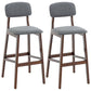 Modern Armless Backrest Counter Stool Wood Cafe Bar Stool with Pedal and Cushion Smoke Gray 2 Piece Set Clearhalo 'Bar Furniture' 'Bar Stools' 'bar_stools' 'furn' 'furn_bar_stools' 'furniture_bar_stools' 'Kitchen & Dining Furniture' 'kitchen&dining_furn' 'kitchen' 'kitchen_furn' Furniture' 4452194
