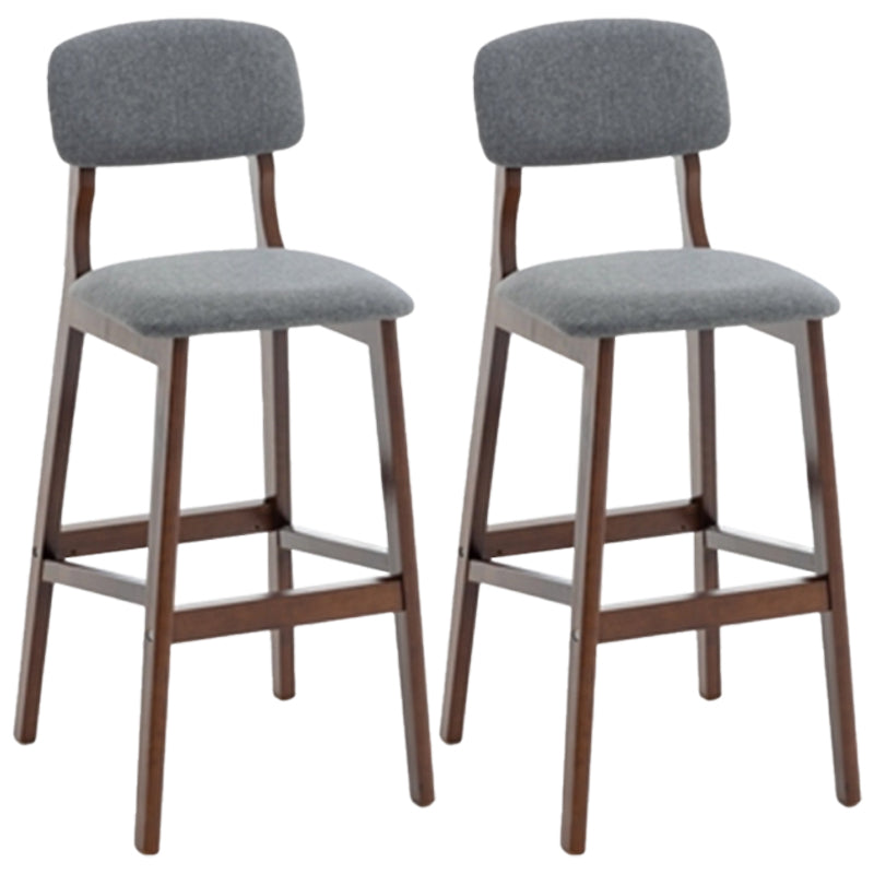 Modern Armless Backrest Counter Stool Wood Cafe Bar Stool with Pedal and Cushion Smoke Gray 2 Piece Set Clearhalo 'Bar Furniture' 'Bar Stools' 'bar_stools' 'furn' 'furn_bar_stools' 'furniture_bar_stools' 'Kitchen & Dining Furniture' 'kitchen&dining_furn' 'kitchen' 'kitchen_furn' Furniture' 4452194