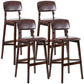 Modern Armless Backrest Counter Stool Wood Cafe Bar Stool with Pedal and Cushion Brown 4 Piece Set Clearhalo 'Bar Furniture' 'Bar Stools' 'bar_stools' 'furn' 'furn_bar_stools' 'furniture_bar_stools' 'Kitchen & Dining Furniture' 'kitchen&dining_furn' 'kitchen' 'kitchen_furn' Furniture' 4452195