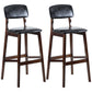 Modern Armless Backrest Counter Stool Wood Cafe Bar Stool with Pedal and Cushion Black 2 Piece Set Clearhalo 'Bar Furniture' 'Bar Stools' 'bar_stools' 'furn' 'furn_bar_stools' 'furniture_bar_stools' 'Kitchen & Dining Furniture' 'kitchen&dining_furn' 'kitchen' 'kitchen_furn' Furniture' 4452200
