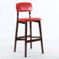 Modern Armless Backrest Counter Stool Wood Cafe Bar Stool with Pedal and Cushion Red 1 Piece Clearhalo 'Bar Furniture' 'Bar Stools' 'bar_stools' 'furn' 'furn_bar_stools' 'furniture_bar_stools' 'Kitchen & Dining Furniture' 'kitchen&dining_furn' 'kitchen' 'kitchen_furn' Furniture' 4452202