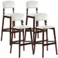 Modern Armless Backrest Counter Stool Wood Cafe Bar Stool with Pedal and Cushion Off-White 4 Piece Set Clearhalo 'Bar Furniture' 'Bar Stools' 'bar_stools' 'furn' 'furn_bar_stools' 'furniture_bar_stools' 'Kitchen & Dining Furniture' 'kitchen&dining_furn' 'kitchen' 'kitchen_furn' Furniture' 4452204