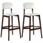 Modern Armless Backrest Counter Stool Wood Cafe Bar Stool with Pedal and Cushion Off-White 2 Piece Set Clearhalo 'Bar Furniture' 'Bar Stools' 'bar_stools' 'furn' 'furn_bar_stools' 'furniture_bar_stools' 'Kitchen & Dining Furniture' 'kitchen&dining_furn' 'kitchen' 'kitchen_furn' Furniture' 4452206