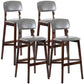 Modern Armless Backrest Counter Stool Wood Cafe Bar Stool with Pedal and Cushion Light Gray 4 Piece Set Clearhalo 'Bar Furniture' 'Bar Stools' 'bar_stools' 'furn' 'furn_bar_stools' 'furniture_bar_stools' 'Kitchen & Dining Furniture' 'kitchen&dining_furn' 'kitchen' 'kitchen_furn' Furniture' 4452207