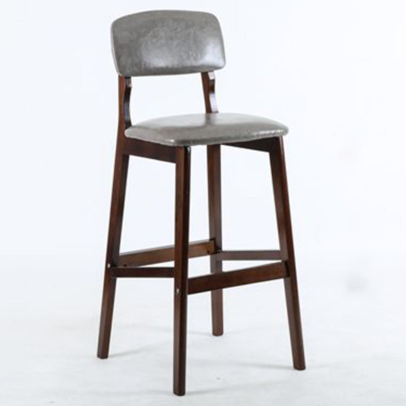 Modern Armless Backrest Counter Stool Wood Cafe Bar Stool with Pedal and Cushion Light Gray 1 Piece Clearhalo 'Bar Furniture' 'Bar Stools' 'bar_stools' 'furn' 'furn_bar_stools' 'furniture_bar_stools' 'Kitchen & Dining Furniture' 'kitchen&dining_furn' 'kitchen' 'kitchen_furn' Furniture' 4452208