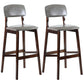 Modern Armless Backrest Counter Stool Wood Cafe Bar Stool with Pedal and Cushion Light Gray 2 Piece Set Clearhalo 'Bar Furniture' 'Bar Stools' 'bar_stools' 'furn' 'furn_bar_stools' 'furniture_bar_stools' 'Kitchen & Dining Furniture' 'kitchen&dining_furn' 'kitchen' 'kitchen_furn' Furniture' 4452209