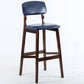 Modern Armless Backrest Counter Stool Wood Cafe Bar Stool with Pedal and Cushion Blue 1 Piece Clearhalo 'Bar Furniture' 'Bar Stools' 'bar_stools' 'furn' 'furn_bar_stools' 'furniture_bar_stools' 'Kitchen & Dining Furniture' 'kitchen&dining_furn' 'kitchen' 'kitchen_furn' Furniture' 4452211