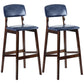 Modern Armless Backrest Counter Stool Wood Cafe Bar Stool with Pedal and Cushion Blue 2 Piece Set Clearhalo 'Bar Furniture' 'Bar Stools' 'bar_stools' 'furn' 'furn_bar_stools' 'furniture_bar_stools' 'Kitchen & Dining Furniture' 'kitchen&dining_furn' 'kitchen' 'kitchen_furn' Furniture' 4452212