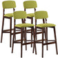 Modern Armless Backrest Counter Stool Wood Cafe Bar Stool with Pedal and Cushion Green 4 Piece Set Clearhalo 'Bar Furniture' 'Bar Stools' 'bar_stools' 'furn' 'furn_bar_stools' 'furniture_bar_stools' 'Kitchen & Dining Furniture' 'kitchen&dining_furn' 'kitchen' 'kitchen_furn' Furniture' 4452213