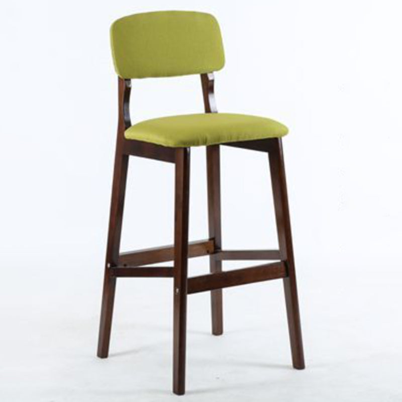Modern Armless Backrest Counter Stool Wood Cafe Bar Stool with Pedal and Cushion Green 1 Piece Clearhalo 'Bar Furniture' 'Bar Stools' 'bar_stools' 'furn' 'furn_bar_stools' 'furniture_bar_stools' 'Kitchen & Dining Furniture' 'kitchen&dining_furn' 'kitchen' 'kitchen_furn' Furniture' 4452214