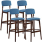 Modern Armless Backrest Counter Stool Wood Cafe Bar Stool with Pedal and Cushion Light Blue 4 Piece Set Clearhalo 'Bar Furniture' 'Bar Stools' 'bar_stools' 'furn' 'furn_bar_stools' 'furniture_bar_stools' 'Kitchen & Dining Furniture' 'kitchen&dining_furn' 'kitchen' 'kitchen_furn' Furniture' 4452216