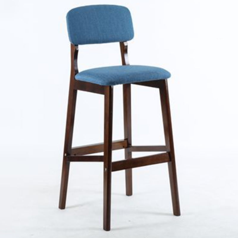Modern Armless Backrest Counter Stool Wood Cafe Bar Stool with Pedal and Cushion Light Blue 1 Piece Clearhalo 'Bar Furniture' 'Bar Stools' 'bar_stools' 'furn' 'furn_bar_stools' 'furniture_bar_stools' 'Kitchen & Dining Furniture' 'kitchen&dining_furn' 'kitchen' 'kitchen_furn' Furniture' 4452217