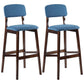 Modern Armless Backrest Counter Stool Wood Cafe Bar Stool with Pedal and Cushion Light Blue 2 Piece Set Clearhalo 'Bar Furniture' 'Bar Stools' 'bar_stools' 'furn' 'furn_bar_stools' 'furniture_bar_stools' 'Kitchen & Dining Furniture' 'kitchen&dining_furn' 'kitchen' 'kitchen_furn' Furniture' 4452218