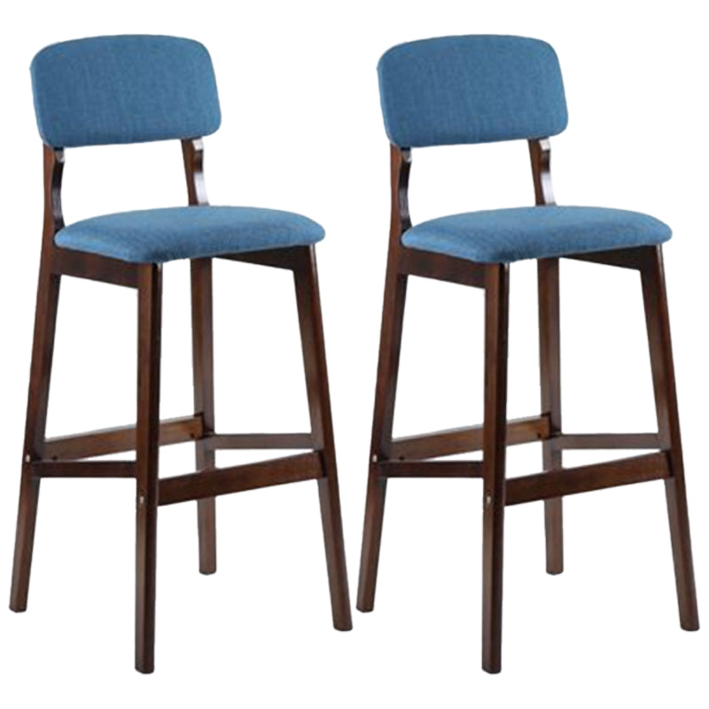 Modern Armless Backrest Counter Stool Wood Cafe Bar Stool with Pedal and Cushion Light Blue 2 Piece Set Clearhalo 'Bar Furniture' 'Bar Stools' 'bar_stools' 'furn' 'furn_bar_stools' 'furniture_bar_stools' 'Kitchen & Dining Furniture' 'kitchen&dining_furn' 'kitchen' 'kitchen_furn' Furniture' 4452218