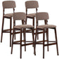 Modern Armless Backrest Counter Stool Wood Cafe Bar Stool with Pedal and Cushion Coffee 4 Piece Set Clearhalo 'Bar Furniture' 'Bar Stools' 'bar_stools' 'furn' 'furn_bar_stools' 'furniture_bar_stools' 'Kitchen & Dining Furniture' 'kitchen&dining_furn' 'kitchen' 'kitchen_furn' Furniture' 4452219