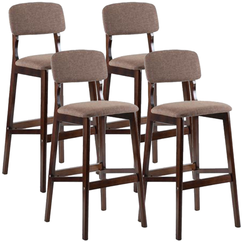 Modern Armless Backrest Counter Stool Wood Cafe Bar Stool with Pedal and Cushion Coffee 4 Piece Set Clearhalo 'Bar Furniture' 'Bar Stools' 'bar_stools' 'furn' 'furn_bar_stools' 'furniture_bar_stools' 'Kitchen & Dining Furniture' 'kitchen&dining_furn' 'kitchen' 'kitchen_furn' Furniture' 4452219