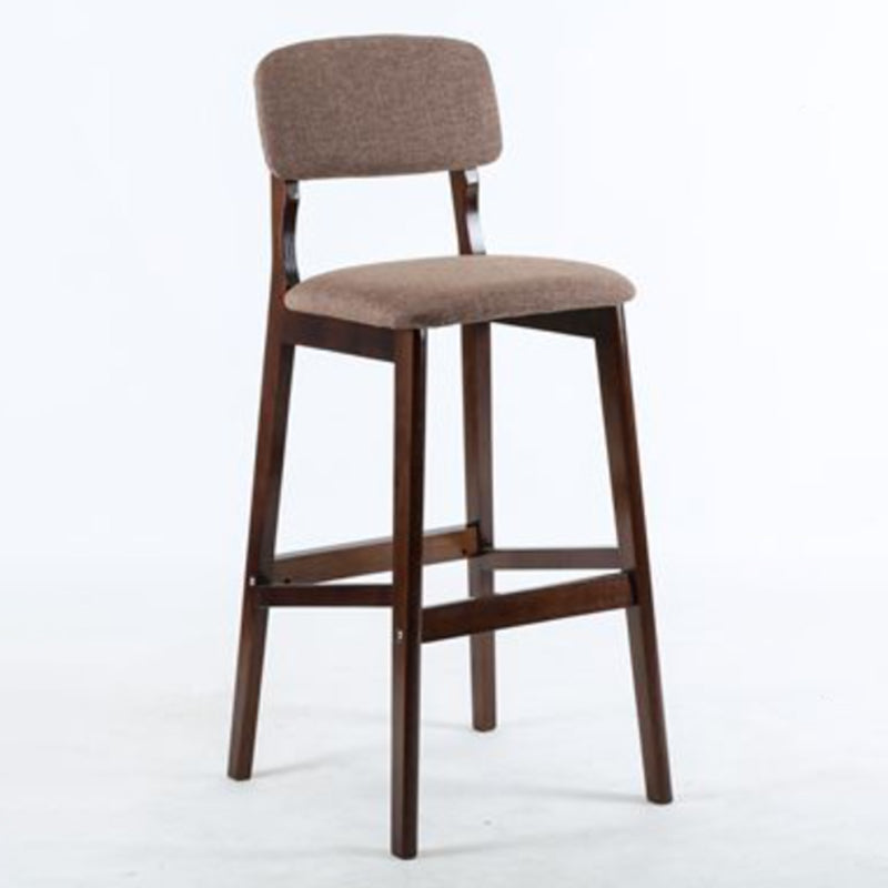 Modern Armless Backrest Counter Stool Wood Cafe Bar Stool with Pedal and Cushion Coffee 1 Piece Clearhalo 'Bar Furniture' 'Bar Stools' 'bar_stools' 'furn' 'furn_bar_stools' 'furniture_bar_stools' 'Kitchen & Dining Furniture' 'kitchen&dining_furn' 'kitchen' 'kitchen_furn' Furniture' 4452220