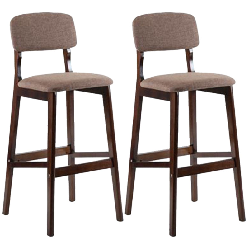 Modern Armless Backrest Counter Stool Wood Cafe Bar Stool with Pedal and Cushion Coffee 2 Piece Set Clearhalo 'Bar Furniture' 'Bar Stools' 'bar_stools' 'furn' 'furn_bar_stools' 'furniture_bar_stools' 'Kitchen & Dining Furniture' 'kitchen&dining_furn' 'kitchen' 'kitchen_furn' Furniture' 4452221