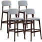 Modern Armless Backrest Counter Stool Wood Cafe Bar Stool with Pedal and Cushion Grey 4 Piece Set Clearhalo 'Bar Furniture' 'Bar Stools' 'bar_stools' 'furn' 'furn_bar_stools' 'furniture_bar_stools' 'Kitchen & Dining Furniture' 'kitchen&dining_furn' 'kitchen' 'kitchen_furn' Furniture' 4452222