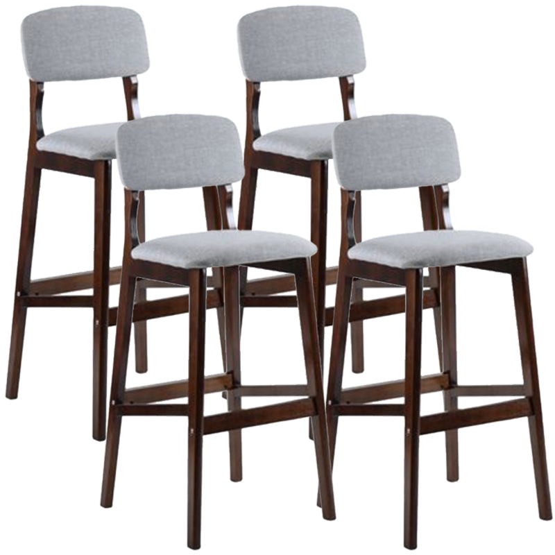 Modern Armless Backrest Counter Stool Wood Cafe Bar Stool with Pedal and Cushion Grey 4 Piece Set Clearhalo 'Bar Furniture' 'Bar Stools' 'bar_stools' 'furn' 'furn_bar_stools' 'furniture_bar_stools' 'Kitchen & Dining Furniture' 'kitchen&dining_furn' 'kitchen' 'kitchen_furn' Furniture' 4452222