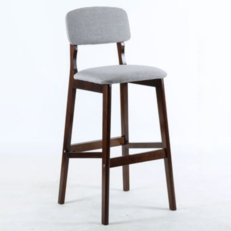 Modern Armless Backrest Counter Stool Wood Cafe Bar Stool with Pedal and Cushion Grey 1 Piece Clearhalo 'Bar Furniture' 'Bar Stools' 'bar_stools' 'furn' 'furn_bar_stools' 'furniture_bar_stools' 'Kitchen & Dining Furniture' 'kitchen&dining_furn' 'kitchen' 'kitchen_furn' Furniture' 4452223