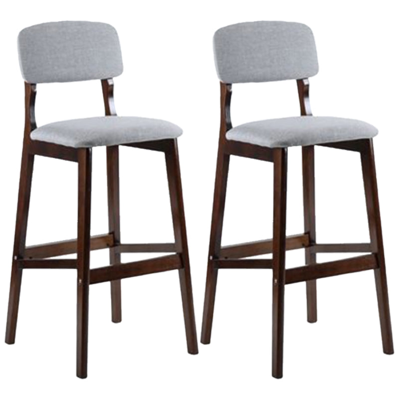 Modern Armless Backrest Counter Stool Wood Cafe Bar Stool with Pedal and Cushion Grey 2 Piece Set Clearhalo 'Bar Furniture' 'Bar Stools' 'bar_stools' 'furn' 'furn_bar_stools' 'furniture_bar_stools' 'Kitchen & Dining Furniture' 'kitchen&dining_furn' 'kitchen' 'kitchen_furn' Furniture' 4452224