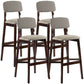 Modern Armless Backrest Counter Stool Wood Cafe Bar Stool with Pedal and Cushion Khaki 4 Piece Set Clearhalo 'Bar Furniture' 'Bar Stools' 'bar_stools' 'furn' 'furn_bar_stools' 'furniture_bar_stools' 'Kitchen & Dining Furniture' 'kitchen&dining_furn' 'kitchen' 'kitchen_furn' Furniture' 4452225