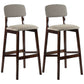 Modern Armless Backrest Counter Stool Wood Cafe Bar Stool with Pedal and Cushion Khaki 2 Piece Set Clearhalo 'Bar Furniture' 'Bar Stools' 'bar_stools' 'furn' 'furn_bar_stools' 'furniture_bar_stools' 'Kitchen & Dining Furniture' 'kitchen&dining_furn' 'kitchen' 'kitchen_furn' Furniture' 4452227