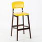 Modern Armless Backrest Counter Stool Wood Cafe Bar Stool with Pedal and Cushion Yellow 1 Piece Clearhalo 'Bar Furniture' 'Bar Stools' 'bar_stools' 'furn' 'furn_bar_stools' 'furniture_bar_stools' 'Kitchen & Dining Furniture' 'kitchen&dining_furn' 'kitchen' 'kitchen_furn' Furniture' 4452229