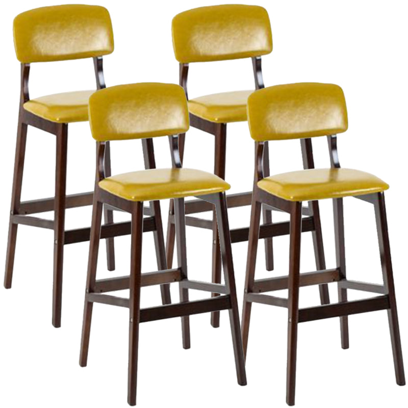 Modern Armless Backrest Counter Stool Wood Cafe Bar Stool with Pedal and Cushion Ginger 4 Piece Set Clearhalo 'Bar Furniture' 'Bar Stools' 'bar_stools' 'furn' 'furn_bar_stools' 'furniture_bar_stools' 'Kitchen & Dining Furniture' 'kitchen&dining_furn' 'kitchen' 'kitchen_furn' Furniture' 4452231