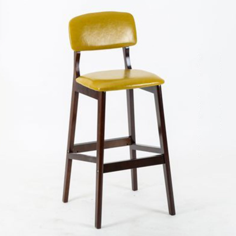 Modern Armless Backrest Counter Stool Wood Cafe Bar Stool with Pedal and Cushion Ginger 1 Piece Clearhalo 'Bar Furniture' 'Bar Stools' 'bar_stools' 'furn' 'furn_bar_stools' 'furniture_bar_stools' 'Kitchen & Dining Furniture' 'kitchen&dining_furn' 'kitchen' 'kitchen_furn' Furniture' 4452232
