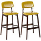 Modern Armless Backrest Counter Stool Wood Cafe Bar Stool with Pedal and Cushion Ginger 2 Piece Set Clearhalo 'Bar Furniture' 'Bar Stools' 'bar_stools' 'furn' 'furn_bar_stools' 'furniture_bar_stools' 'Kitchen & Dining Furniture' 'kitchen&dining_furn' 'kitchen' 'kitchen_furn' Furniture' 4452233