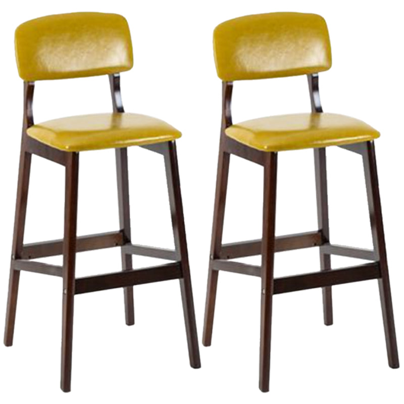 Modern Armless Backrest Counter Stool Wood Cafe Bar Stool with Pedal and Cushion Ginger 2 Piece Set Clearhalo 'Bar Furniture' 'Bar Stools' 'bar_stools' 'furn' 'furn_bar_stools' 'furniture_bar_stools' 'Kitchen & Dining Furniture' 'kitchen&dining_furn' 'kitchen' 'kitchen_furn' Furniture' 4452233