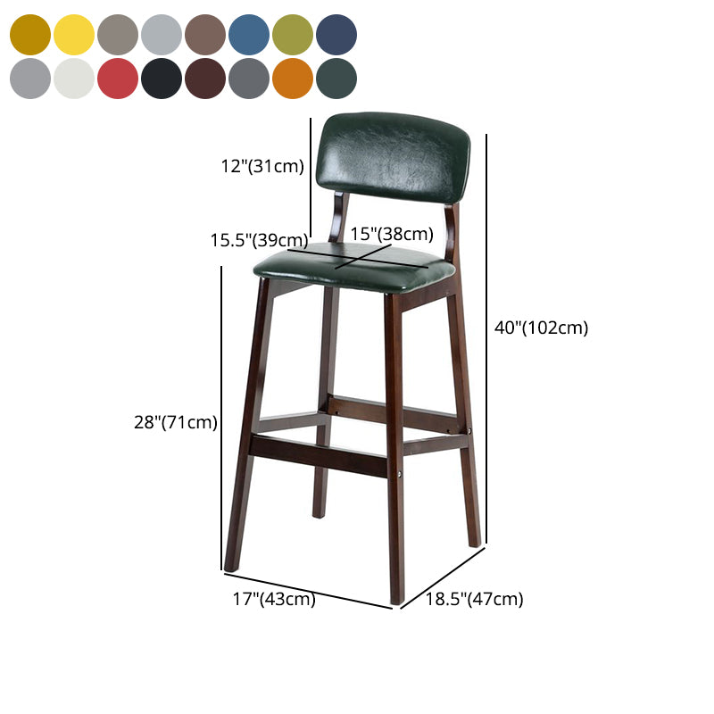 Modern Armless Backrest Counter Stool Wood Cafe Bar Stool with Pedal and Cushion Clearhalo 'Bar Furniture' 'Bar Stools' 'bar_stools' 'furn' 'furn_bar_stools' 'furniture_bar_stools' 'Kitchen & Dining Furniture' 'kitchen&dining_furn' 'kitchen' 'kitchen_furn' Furniture' 4452234