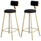 Glam Armless Backrest Counter Stool Iron Milk Tea Shop Bar Stool with Velvet Cushion Black 2 Piece Set Bar Stool(30"H) Clearhalo 'Bar Furniture' 'Bar Stools' 'bar_stools' 'furn' 'furn_bar_stools' 'furniture_bar_stools' 'Kitchen & Dining Furniture' 'kitchen&dining_furn' 'kitchen' 'kitchen_furn' Furniture' 4452290