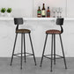 Industrial Armless Backrest Counter Stool Iron Cashier Bar Stool with Leather Cushion Clearhalo 'Bar Furniture' 'Bar Stools' 'bar_stools' 'furn' 'furn_bar_stools' 'furniture_bar_stools' 'Kitchen & Dining Furniture' 'kitchen&dining_furn' 'kitchen' 'kitchen_furn' Furniture' 4452300