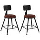 Industrial Armless Backrest Counter Stool Iron Cashier Bar Stool with Leather Cushion Burgundy 2 Piece Set Short Stool(18"H) Clearhalo 'Bar Furniture' 'Bar Stools' 'bar_stools' 'furn' 'furn_bar_stools' 'furniture_bar_stools' 'Kitchen & Dining Furniture' 'kitchen&dining_furn' 'kitchen' 'kitchen_furn' Furniture' 4452305