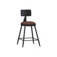 Industrial Armless Backrest Counter Stool Iron Cashier Bar Stool with Leather Cushion Burgundy 1 Piece Short Stool(22"H) Clearhalo 'Bar Furniture' 'Bar Stools' 'bar_stools' 'furn' 'furn_bar_stools' 'furniture_bar_stools' 'Kitchen & Dining Furniture' 'kitchen&dining_furn' 'kitchen' 'kitchen_furn' Furniture' 4452308