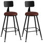Industrial Armless Backrest Counter Stool Iron Cashier Bar Stool with Leather Cushion Burgundy 2 Piece Set Counter Stool(26"H) Clearhalo 'Bar Furniture' 'Bar Stools' 'bar_stools' 'furn' 'furn_bar_stools' 'furniture_bar_stools' 'Kitchen & Dining Furniture' 'kitchen&dining_furn' 'kitchen' 'kitchen_furn' Furniture' 4452317