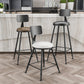 Industrial Armless Backrest Counter Stool Iron Cashier Bar Stool with Leather Cushion Clearhalo 'Bar Furniture' 'Bar Stools' 'bar_stools' 'furn' 'furn_bar_stools' 'furniture_bar_stools' 'Kitchen & Dining Furniture' 'kitchen&dining_furn' 'kitchen' 'kitchen_furn' Furniture' 4452320