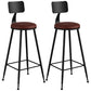 Industrial Armless Backrest Counter Stool Iron Cashier Bar Stool with Leather Cushion Burgundy 2 Piece Set Bar Stool(30"H) Clearhalo 'Bar Furniture' 'Bar Stools' 'bar_stools' 'furn' 'furn_bar_stools' 'furniture_bar_stools' 'Kitchen & Dining Furniture' 'kitchen&dining_furn' 'kitchen' 'kitchen_furn' Furniture' 4452322